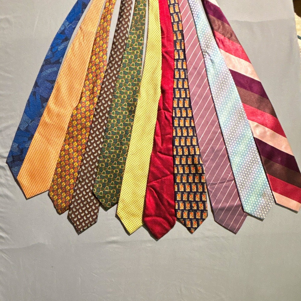 Designer Silk Tie Lot 10pc Ted Baker Brooks Brothers Saks J.Crew Mixed Patterns